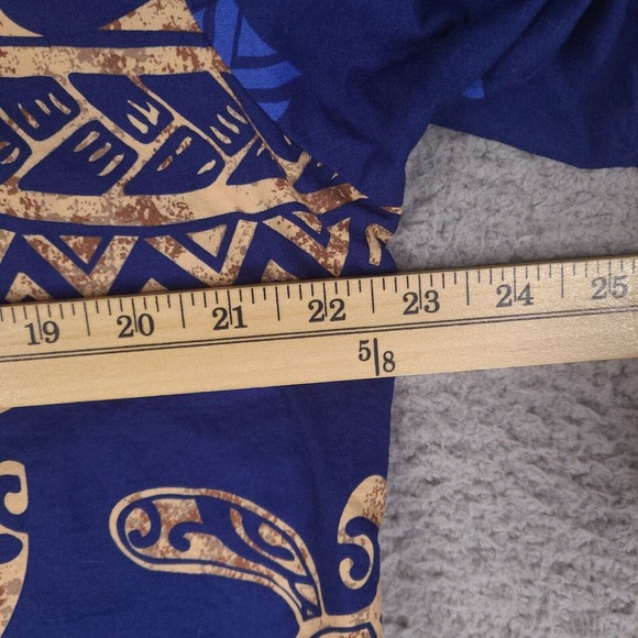 Vintage RJC Hawaiian Shirt Mens Large Blue‎ Tribal Turtle Button Down USA Made - Picture 13 of 15